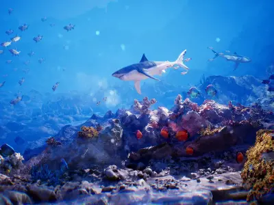 Ocean Floor Pack  High Quality Environment Low-poly 3D model