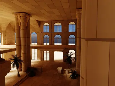 medieval palace interior  Low-poly 3D model
