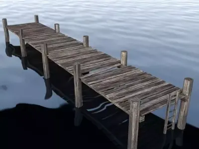 Dock 03 Low-poly 3D model