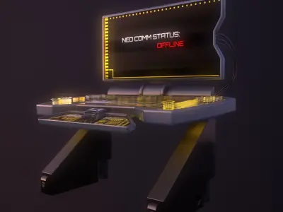 Sci-Fi Console-Computer Low-poly 3D model