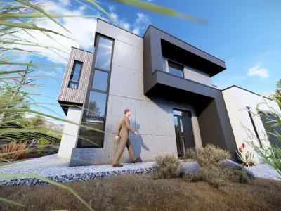 Modern House - Kv Town Low-poly 3D model