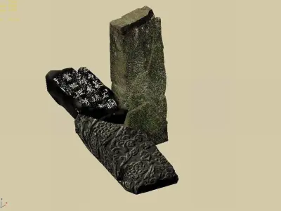 Wu Gorge - broken stone 01 3D model