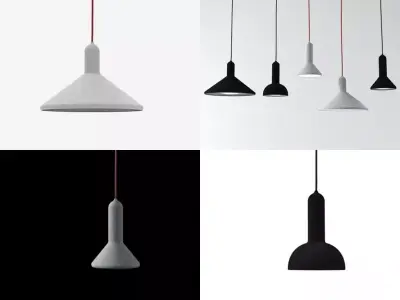 Torch different colored pendant lights 3D model