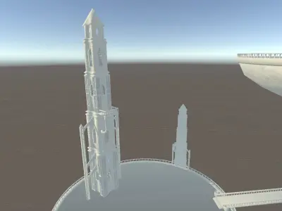 Floating Modular Heaven Fantasy Environment Free 3D model