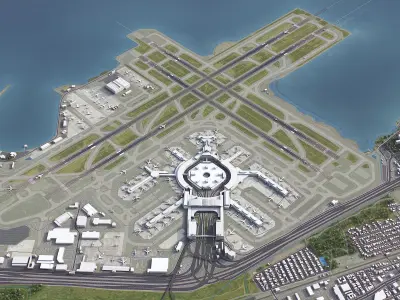 San Francisco - International Airport - SFO Low-poly 3D model