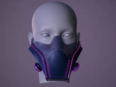 Sci fi Glasses Goggles and Mask 3 Low-poly 3D model