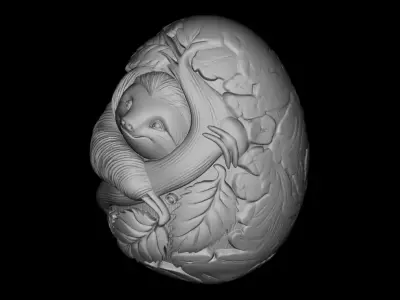 Sloth Wooden Embrace STL 3D Print Model 3D print model