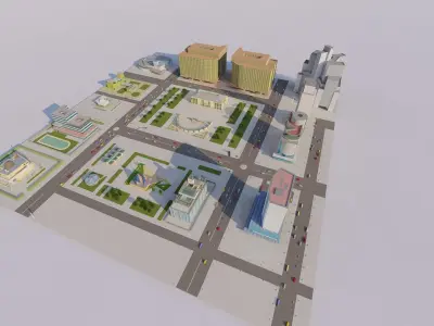 modern city- urban 3D model buy
