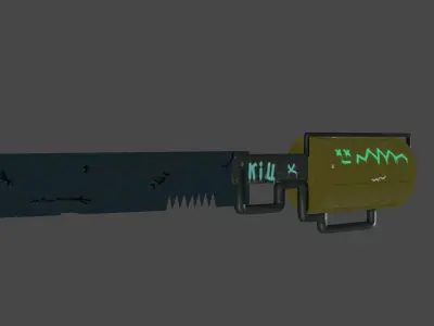 sword gun with light Low-poly 3D model