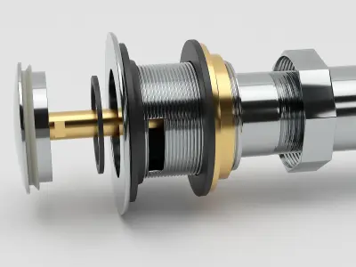 Sink Pop up Drain Tailpiece 3D model