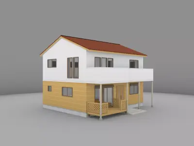 House model for background 39 Low-poly 3D model