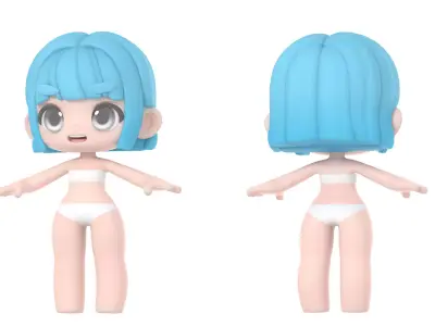 Tia basemesh Low-poly 3D model