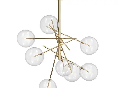 candela brass chandelier with clear glass balls 3D model