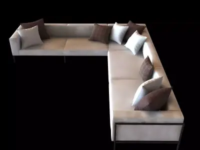 Kettal Landscape Right corner module sofa 3D model