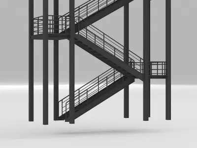 stairs metal staircase 3D model