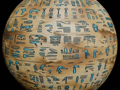 Ancient Egypt Hieroglyphs  - VOL 2 - 5 Seamless PBR Texture