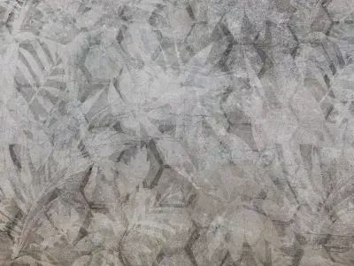 Weathered Botanical Concrete Wallpaper Texture Texture