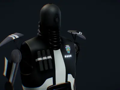 Robot Sci Fi Police Enforcer Low-poly 3D model