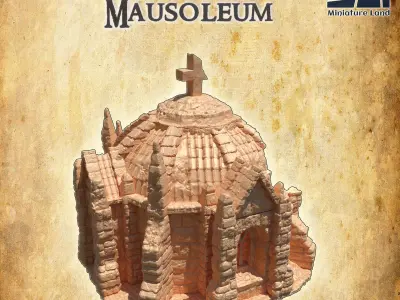 Ruined Mousoleum Tabletop Terrain 28 mm 3D print model