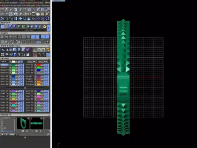 Faceted Pyramid Closed Bangle Bracelet 3D print model