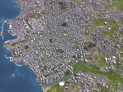 Chania - 3D City Model Low-poly 3D model