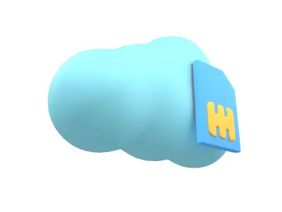 eSim Card Icon v1 002 Low-poly 3D model