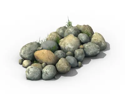 Climbed rattan - stone 03 3D model