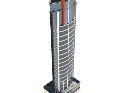 Aurora Tower Low-poly 3D model