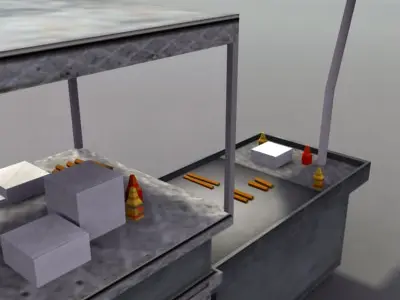 Street Hotdog Stand Low-poly 3D model