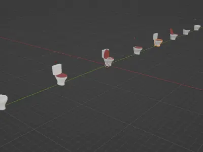 3D Dirty Vintage Simple Toilet Seat with Subdivision Crease PBR Low-poly 3D model