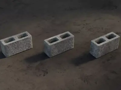 Contrete blocks set 01 Low-poly 3D model