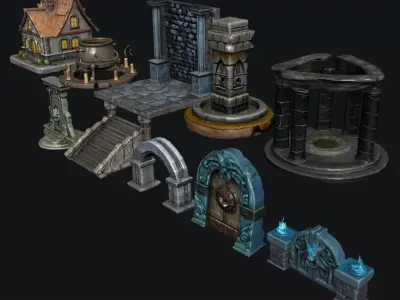 Game Equipments Architecture 3D model