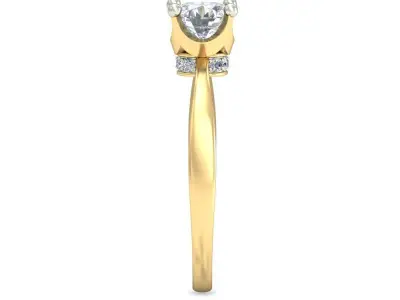 Yellow gold diamond ring-VJR49 3D print model