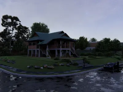 Casa Scene-villa-modern house 3D model 32