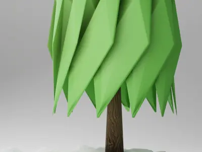 tree with snowy floor 2 Free low-poly 3D model