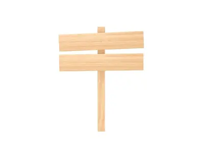 Wooden Signboard 3D model