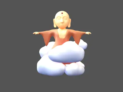Budda v1 001 Low-poly 3D model