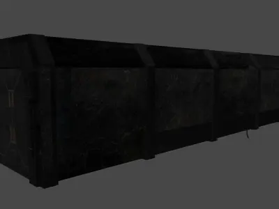 Dark sci-fi hallway Low-poly 3D model