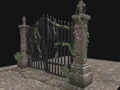 Graveyard Door Low-poly 3D model