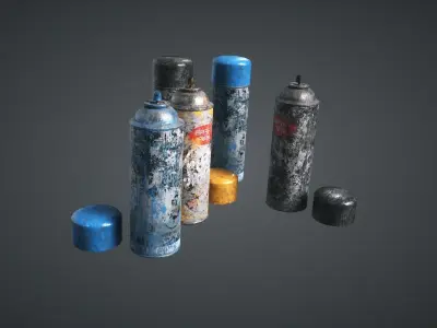 Spray Paint Pack Low-poly 3D model