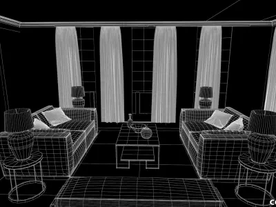 Amazing Furnished Room v1 Low-poly 3D model