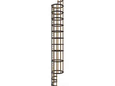 Stair vertical Low-poly 3D model