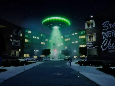 Chicago O Block 2 - Improvements and UFO Abduction Low-poly 3D model