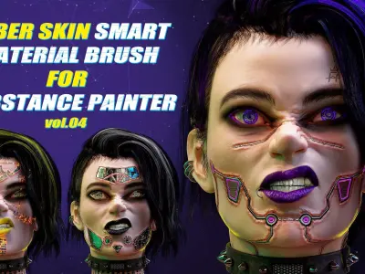 5 Cyber Skin Smart Material Brushes For SubstancePainter VOL04  3D model
