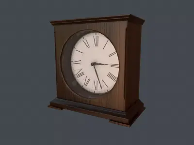 Game Ready Clock mantel Low-poly 3D model