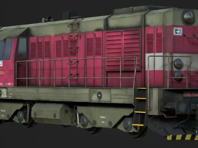 Locomotive T 742 Free low-poly 3D model