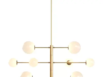 Orbit brass pendant light fixture 3D model