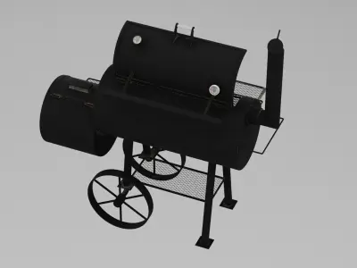 Open Offset Smoker 3D model