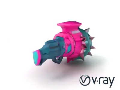 Futuristic Toy Mace with Spikes model pack Low-poly 3D model