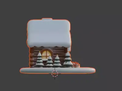 Cartoon Christmas Gingerbread House 3D Model Low-poly 3D model